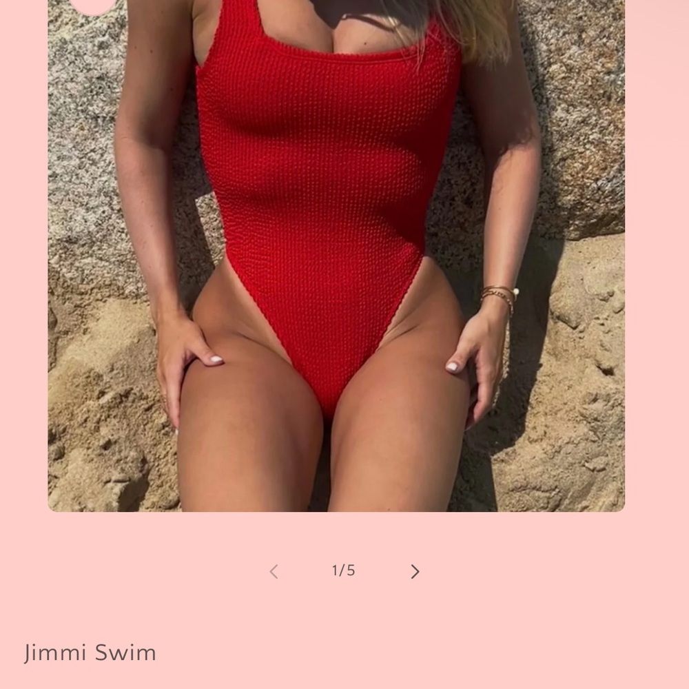 Vibrant Red Square Neck One-Piece Swimsuit like hunza new with tags